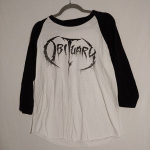 Obituary Womens North American Tour 2020 Raglan Metal Concert Music M